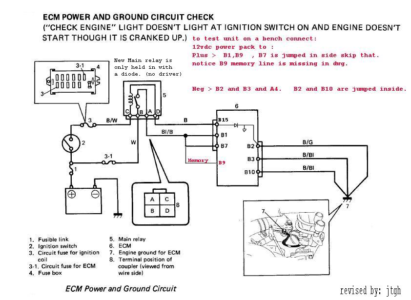 ECM power and ground circuit check